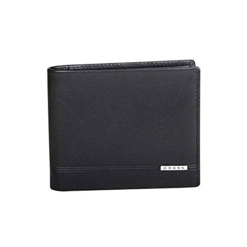 Cross Men's Black Leather Bi-Fold Coin Wallet, AC018072B-1
