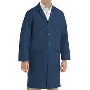 Superb Uniforms Polyester & Cotton Navy Blue Full Sleeves Long Lab Coat for Men, SUW/N/LC012, Size: S