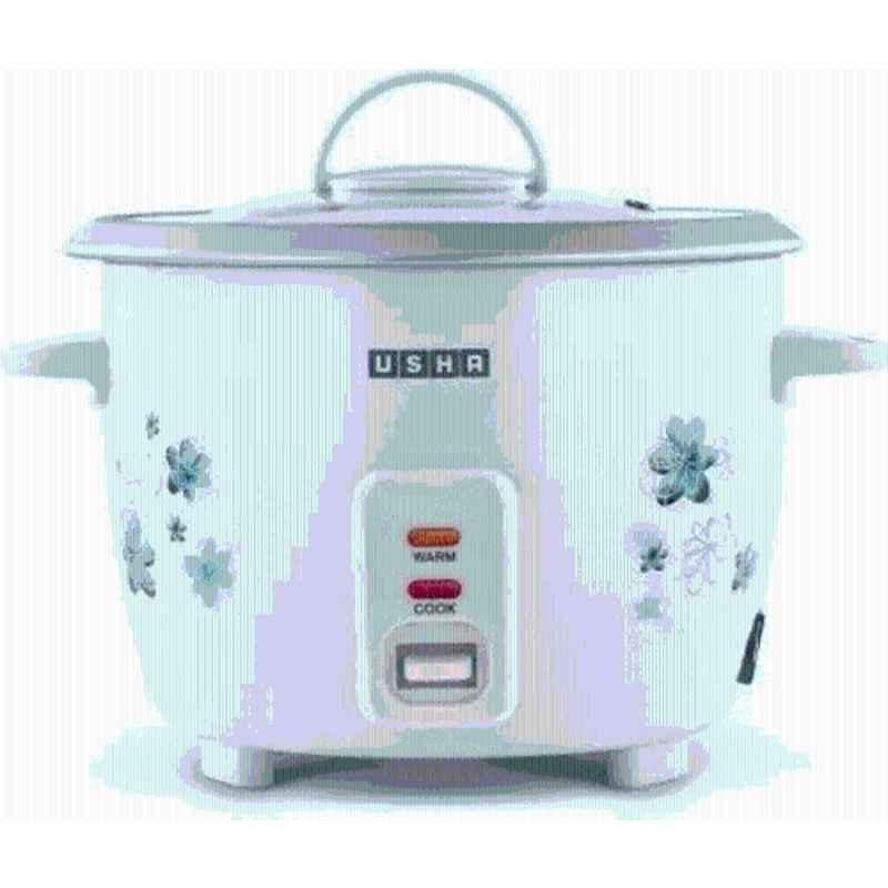 Usha 1.8 Litre 700W Stainless Steel White Electric Rice Cooker, RC18GSI