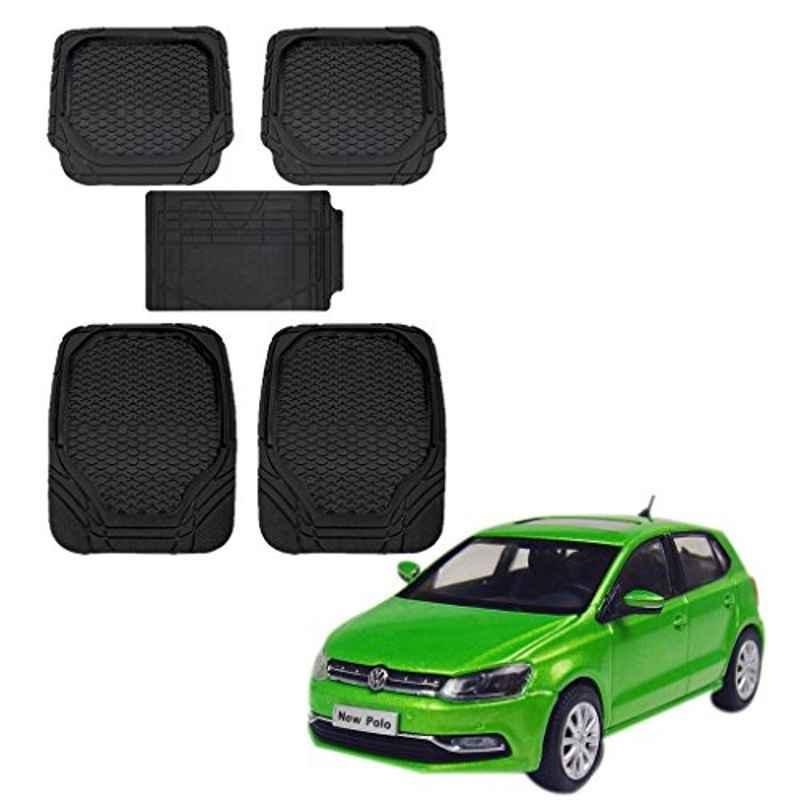 Kozdiko 8855TW 5 Pcs Rubber Black Rubber Car Mat Set for Volkswagen Polo Exquisite