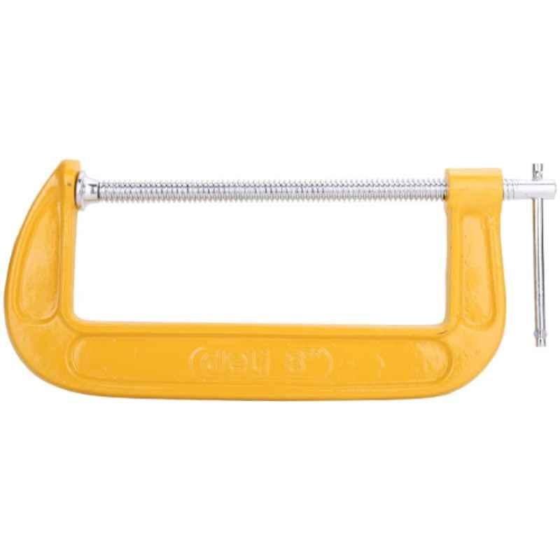 Deli DL-G206 6 inch Stainless Steel Yellow G-Type Clamp Fixture