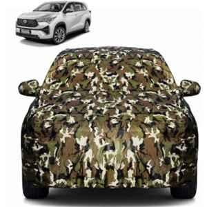 Allextreme Polyester Multicolour Camouflage Car Body Cover with Mirror Pocket for Toyota Innova Hycross, PV-IH01