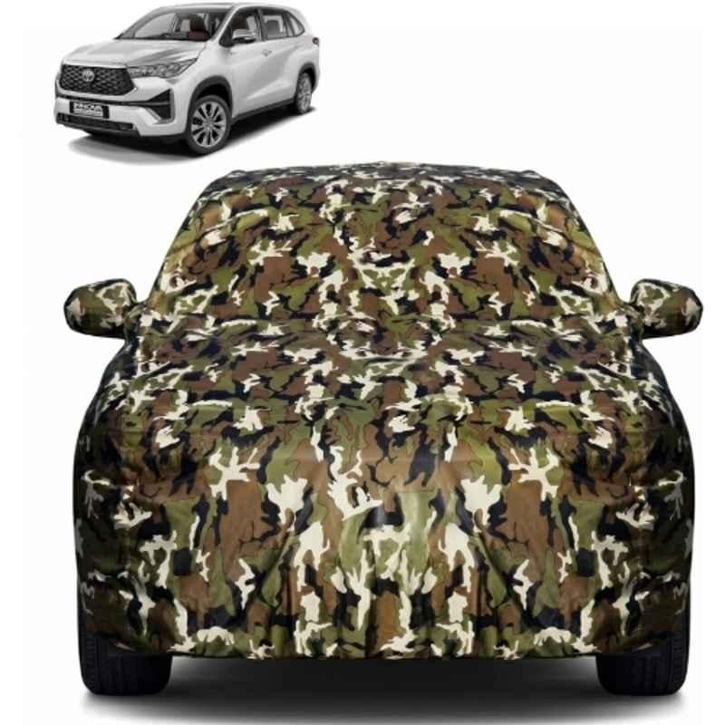 Allextreme Polyester Multicolour Camouflage Car Body Cover with Mirror Pocket for Toyota Innova Hycross, PV-IH01