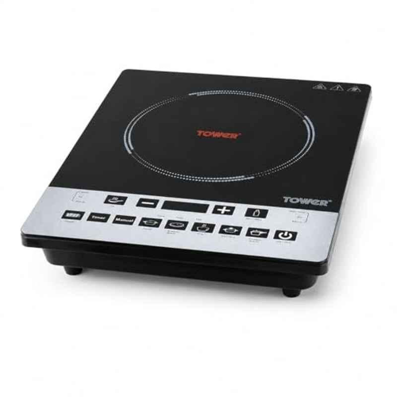 Tower Solace 2000W Glass Black Induction Cooktop with Touch Control, Auto Shut-Off, 11 Preset Cooking Modes & 1 Year Warranty