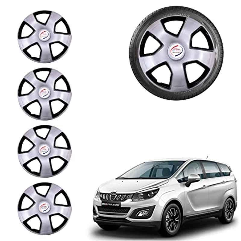 Auto Pearl 4 Pcs 15 inch ABS Grey Car Wheel Cover Set for Mahindra Marazzo 2019