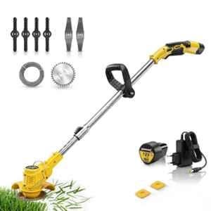 Tomahawk 12V 1.5Ah Cordless String Trimmer with Saw Blade & Rope Attachment for Lawns, Farms, Cutting & Levelling Grass
