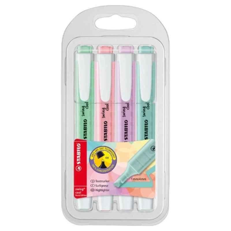 Stabilo Swing Cool 4Pcs Assorted Colors Pastel Highlighters Set