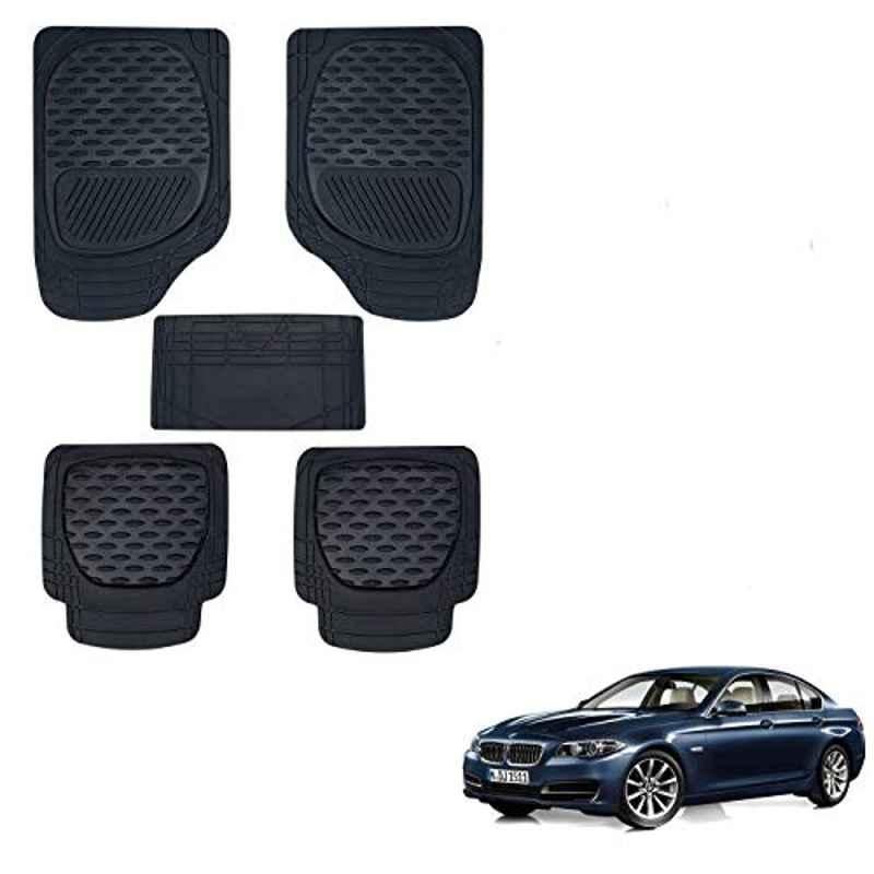 Kozdiko 6255 5 Pcs Rubber & PVC Black Heavy Car Foot Mat Set for BMW 5 Series
