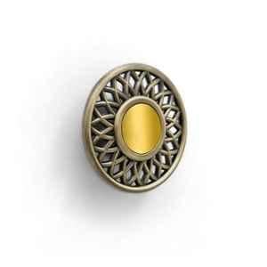 Plantex Zinc Brass Antique Pull-Push Round Drawer Knob for Kitchen, DTK-213