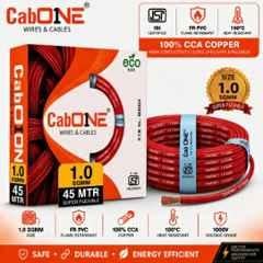 CabONE Lite 1 Sqmm Red Single Core FR PVC Insulated CCA Copper Electrical Wire, Length: 45 m