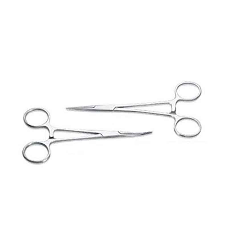 Forgesy 2 Pcs Stainless Steel 410 Straight & Curved Artery Utility Forceps Set, SUNX27