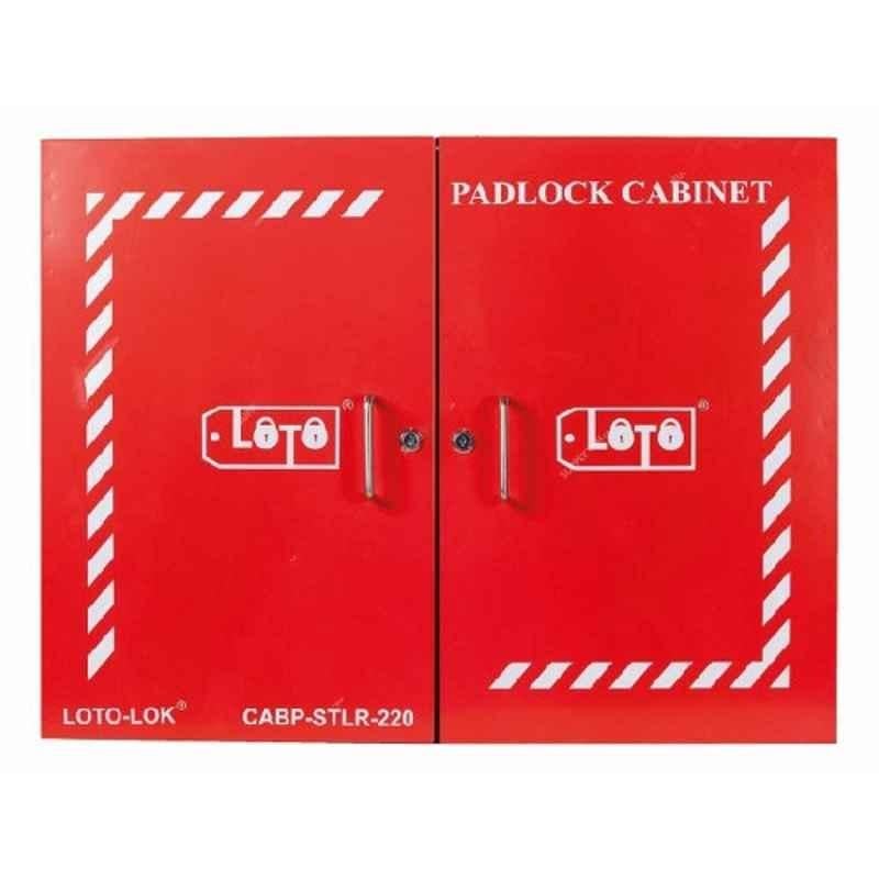 Loto-Lok 220 Locks 584x800mm Steel Red Padlock Cabinet, CABP-STLR-220