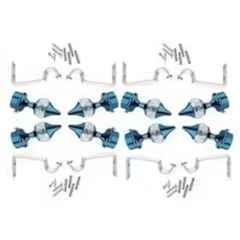 Ojass 10x4cm Stainless Steel Sky Blue Solid Crystal Diamond Curtain Bracket with Support Clamp, SCB08SSBLUE (Pack of 8)