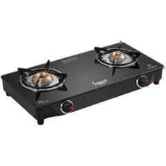 Fogger Nano 2 Burner Black Toughened Glass Top Manual Ignition Gas Stove with 2 Years Warranty