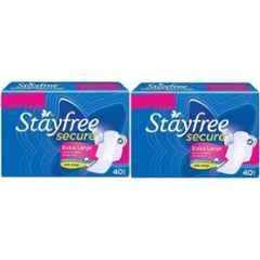 Stayfree Secure 40 Pcs Sanitary Pad Packet, Size: XL (Pack of 2)