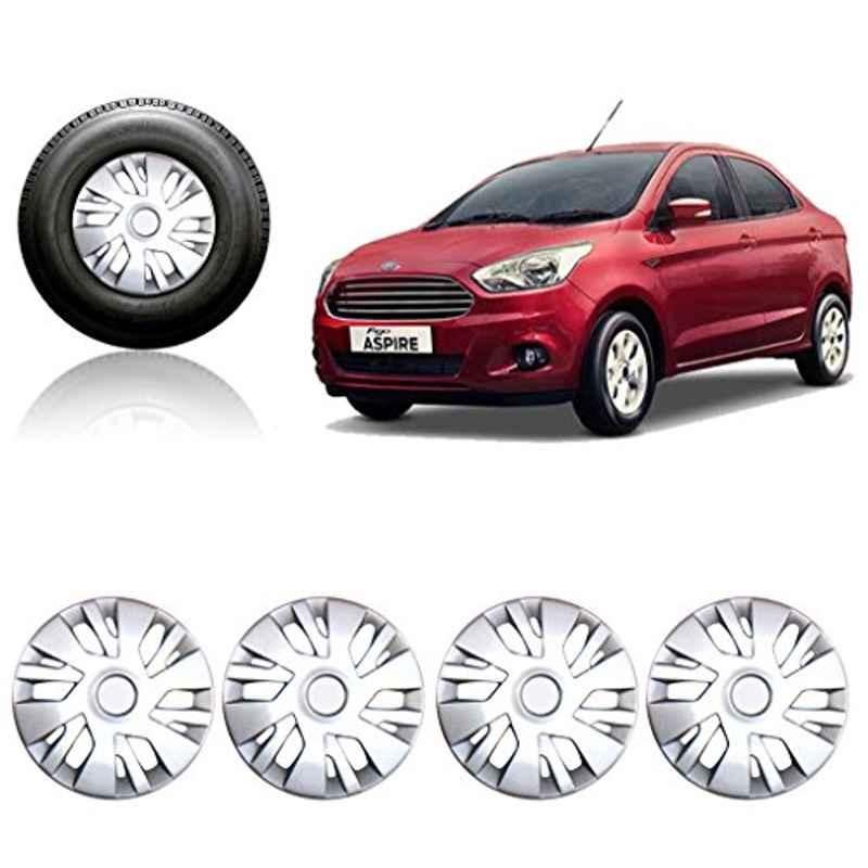 Auto Pearl 4 Pcs 14 inch Silver Wheel Cover Set for Ford Figo Aspire
