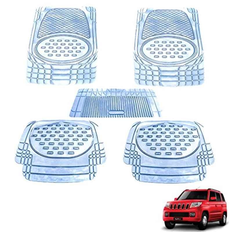 Kozdiko 5 Pcs 6605 PVC & Rubber Clear Car Foot Mat Set for Mahindra TUV 300