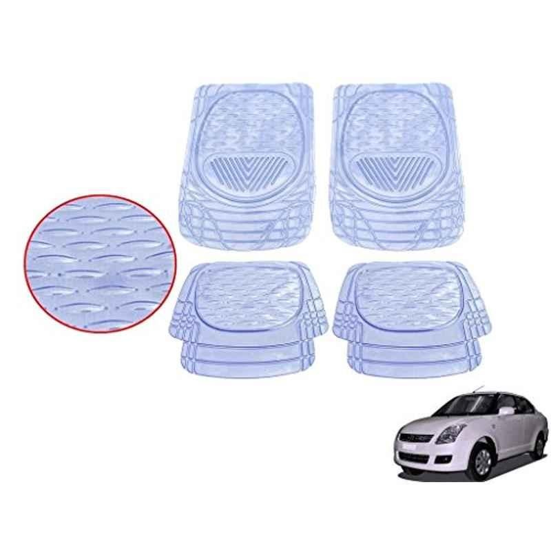 Kozdiko 4 Pcs 6204 PVC & Rubber Clear Car Foot Mat Set for Maruti Old Dzire