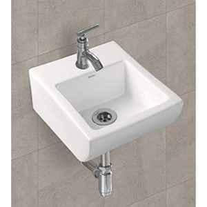 Generic Senisto Wall Hung/Table Top Premium Ceramic Slim Rim Wash Basin/Vessel Sink (Flora, White, 10X13X5 Inch)