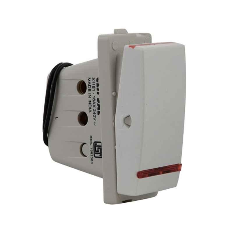 Schneider Opale 16A 1 Module White Switch with Indicator, X1181WH (Pack of 20)