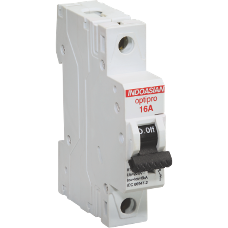 Indoasian Optipro 16A 1 Pole DC Circuit Breaker, 811412, Breaking Capacity: 6 kA