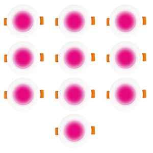 Fybros Zeno 3W Polycarbonate Pink Round LED Down Light for Bedroom & Living Room, FLS5846J (Pack of 10)