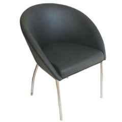 Arko Black Medium Back Fixed Push Back Visitor Chair, Elite (Fix)