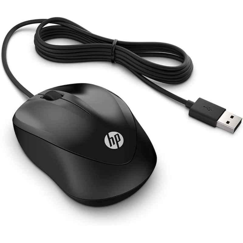 HP 4QM14AA 1000 Wired Black Mouse