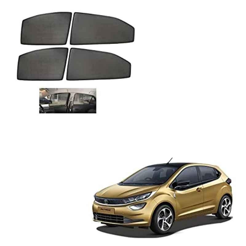 Kozdiko 4 Pcs Mesh Black Non-Magnetic Car Sun Shade Set for Tata Altroz