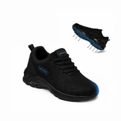 VACPAC Bold Mesh Steel Toe Black Sports Safety Shoes for Daily Use, Size: 9