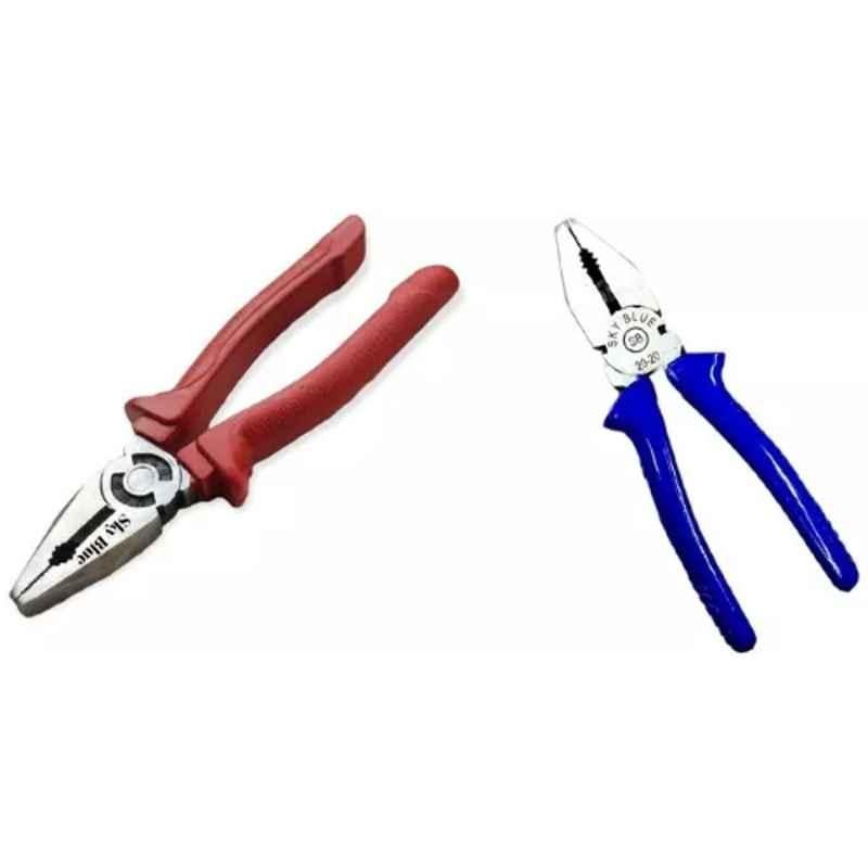Sky Blue 2 Pcs 7.8 inch Lineman Plier Combo, SBE_PLIER_COMBO_MOD_00487