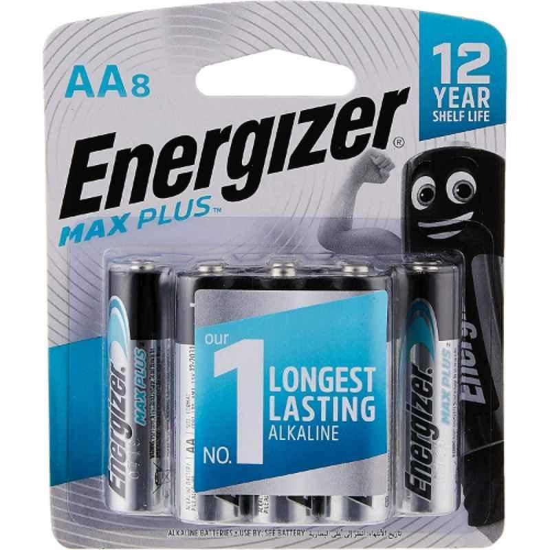 Energizer Max Plus 1.5V AA Alkaline Battery for Power Demanding Devices, EP91BP8T (Pack of 8)