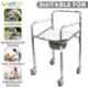 Entros Aluminium Height Adjustable Commode Chair with Castors, KL696L