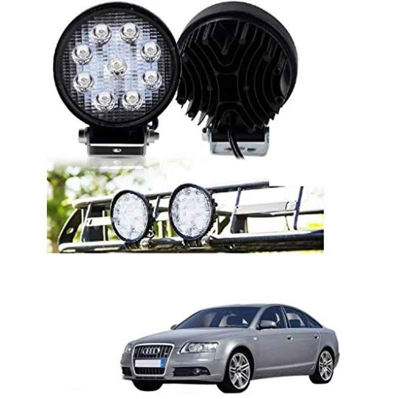 Kozdiko 2 Pcs 27W 4 inch 9 LED Waterproof Round White Fog Light Set with Mounting Brackets for Audi A6, kozd_19915