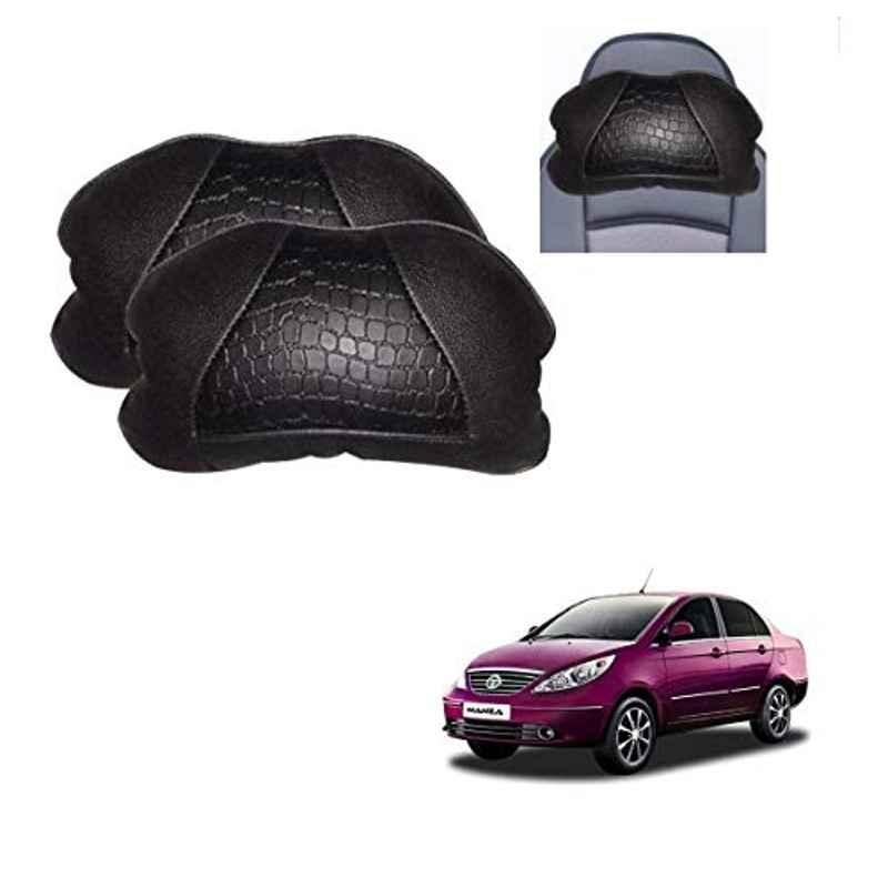 Kozdiko 2 Pcs Black Neck Rest Cushion Pillow Set for Tata Manza