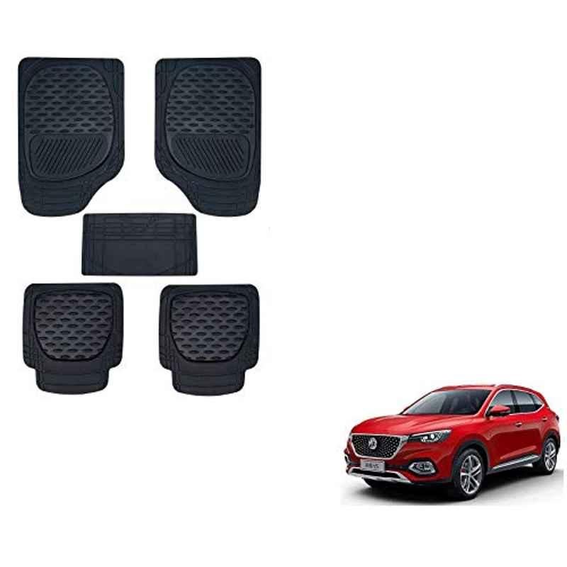 Kozdiko 6255 5 Pcs Rubber & PVC Black Heavy Car Foot Mat Set for MG Hector