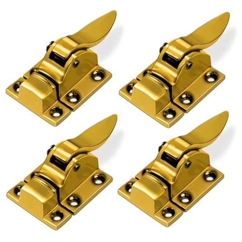 Plantex Zinc Alloy Gold Cabinet Latch for Kitchen Cabinets & Cupboards (Pack of 4)