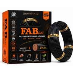 Fabgold 0.75 Sqmm Black FR PVC Multi Strand Electrical Wire, FABGOLD2, Length: 90m