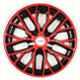 Prigan Phantom 4 Pcs 14 inch Black & Red Press Fitting Wheel Cover Set for Mahindra KUV100
