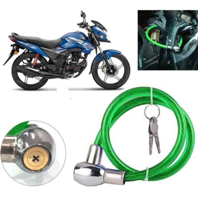 Auto Pearl PVC & Plastic Green Cable Lock for Bikes, Bicycle, Helmet & Luggage, 228