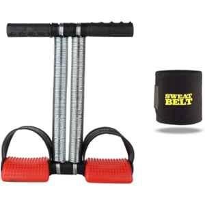 Shopeleven Stainless Steel & Plastic Double Spring Tummy Trimmer with Sweat Belt