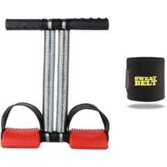 Shopeleven Stainless Steel & Plastic Double Spring Tummy Trimmer with Sweat Belt