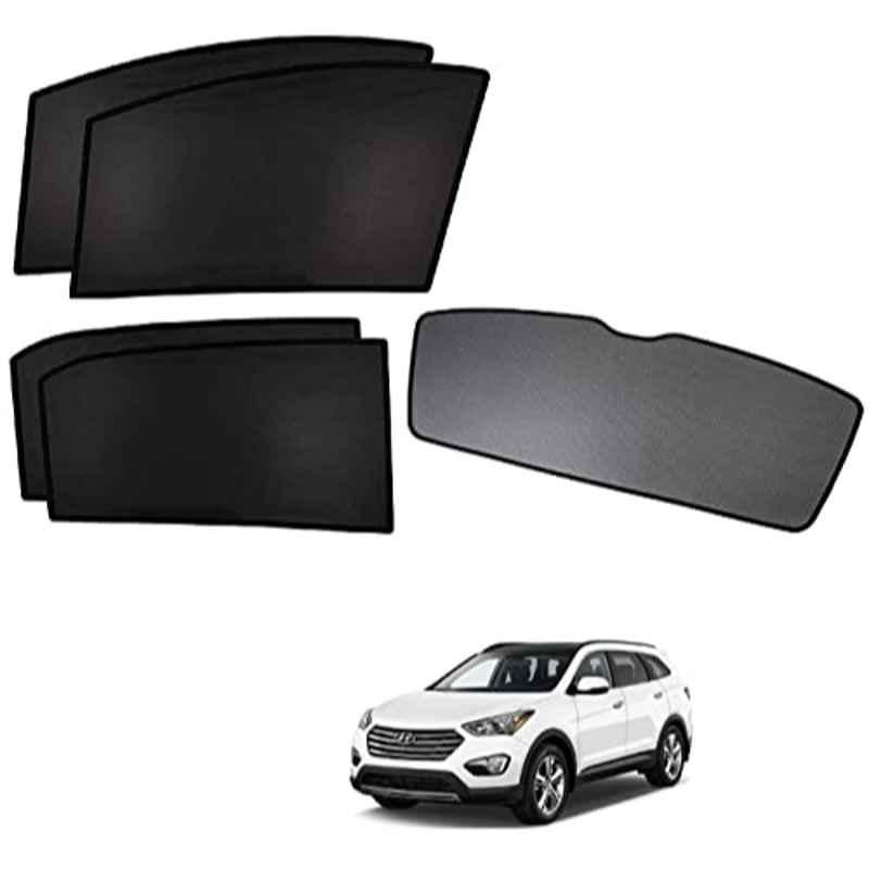 Kozdiko 5 Pcs Polyester Black Non Magnetic Window & Rear Sun Shades Set for Hyundai Santafe