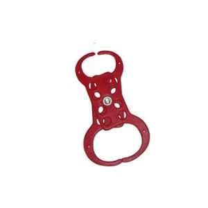 Lukko Safety 8 Holes ABS Red De-Electric Double Jaw Safety Lockout Hasp, Jaw Size: 25-26 & 38-39mm, LS-H69