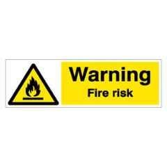 SUNSIGNS 450x150mm Vinyl Warning Fire Risk Signage, SN0103VNLOTHPIXAL