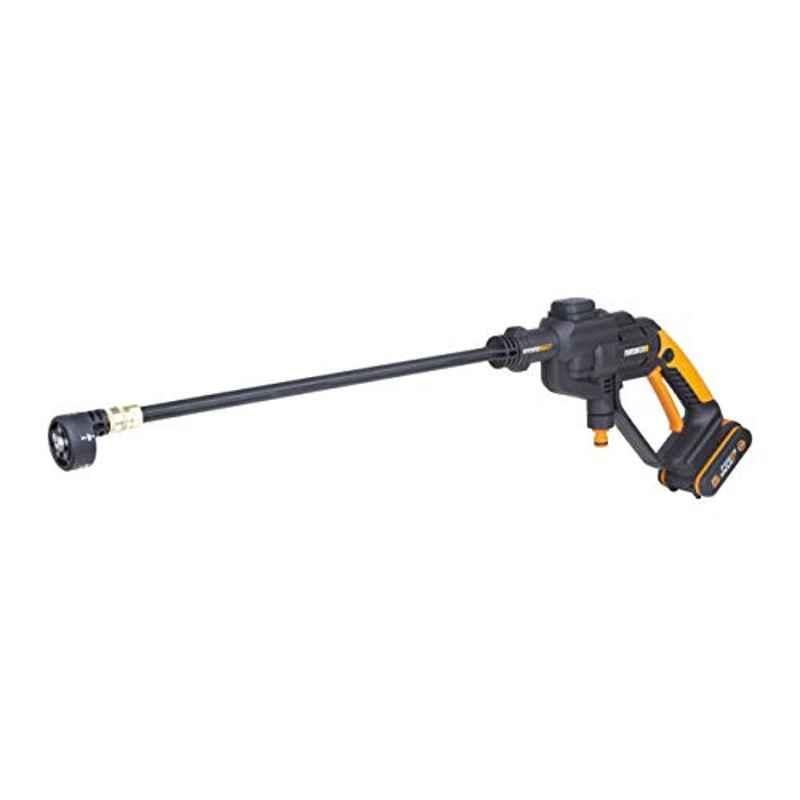 Worx 20V Hydroshot, Pressure Cleaner With 22 Bar Power, 120L/H, 1x 2.0Ah Battery Plus Speedy 1 Hour Charger, Plus Additional Foldable Bucket, Soap Bottle, Cleaning Brush, Soda Bottle Connector