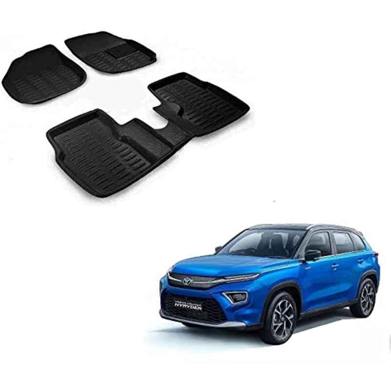 Kozdiko 3D Black Car Foot Mat Set for Toyota Urban_Cruiser_Hyryder, MMATUUNG_4