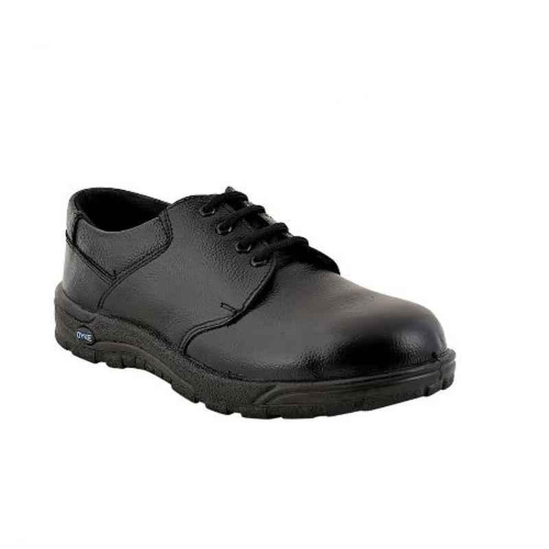 Dyke Rag Leather Steel Toe Black Work Safety Shoes, Size: 8 (Pack of 24)