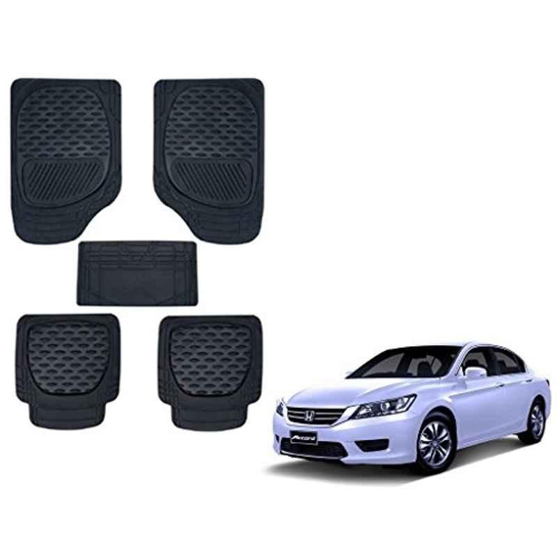 Kozdiko 6255TW 5 Pcs PVC & Rubber Black Car Mat Set for Honda Accord