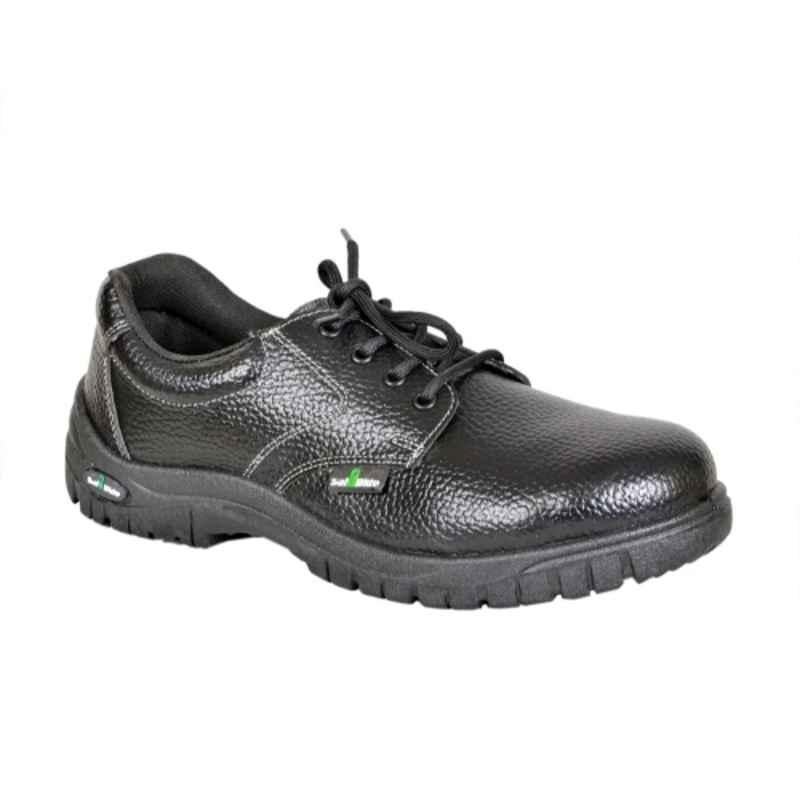 Safe Ride Magnum Synthetic Leather Steel Toe Black Safety Shoes, Size: 5